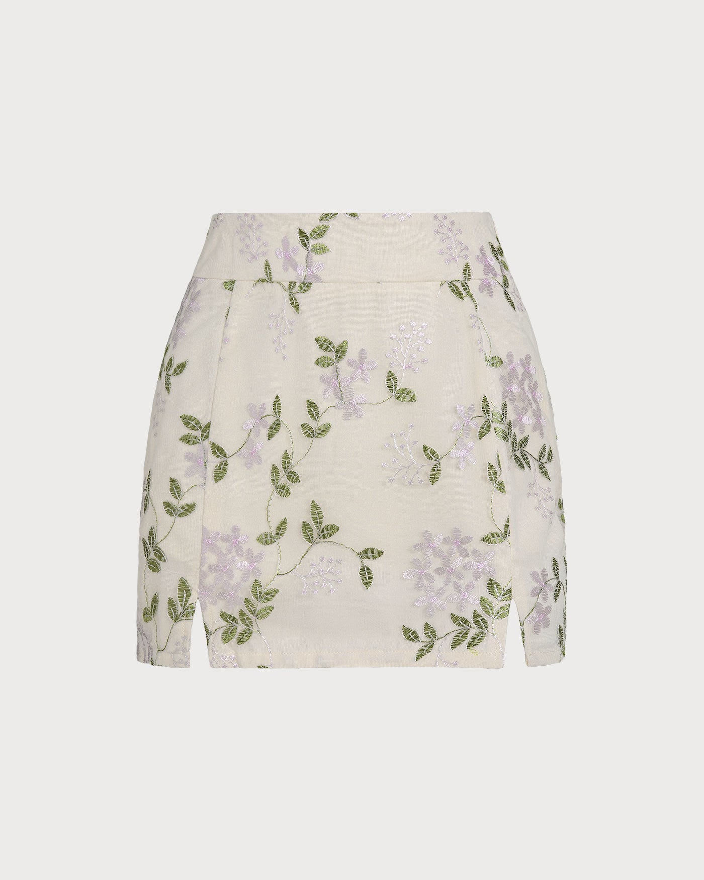 Falda Mini Bordada Floral