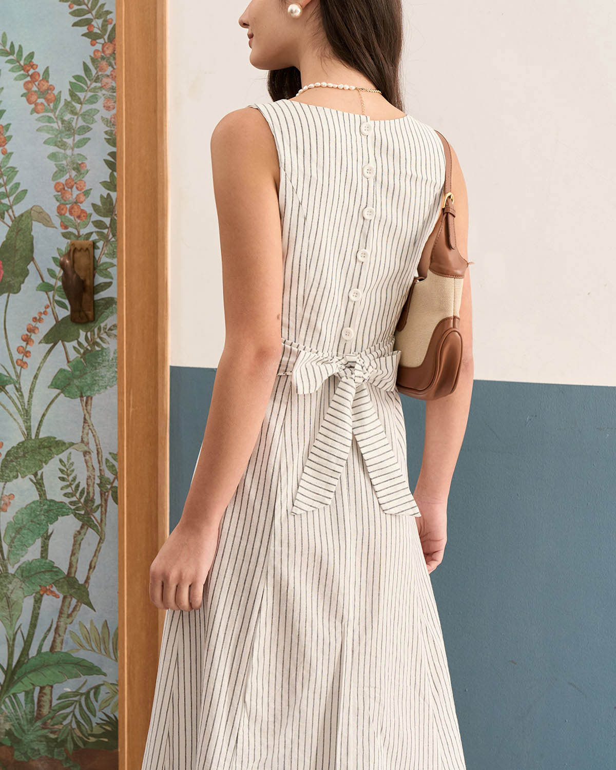 Vestido Midi de Rayas con Botones