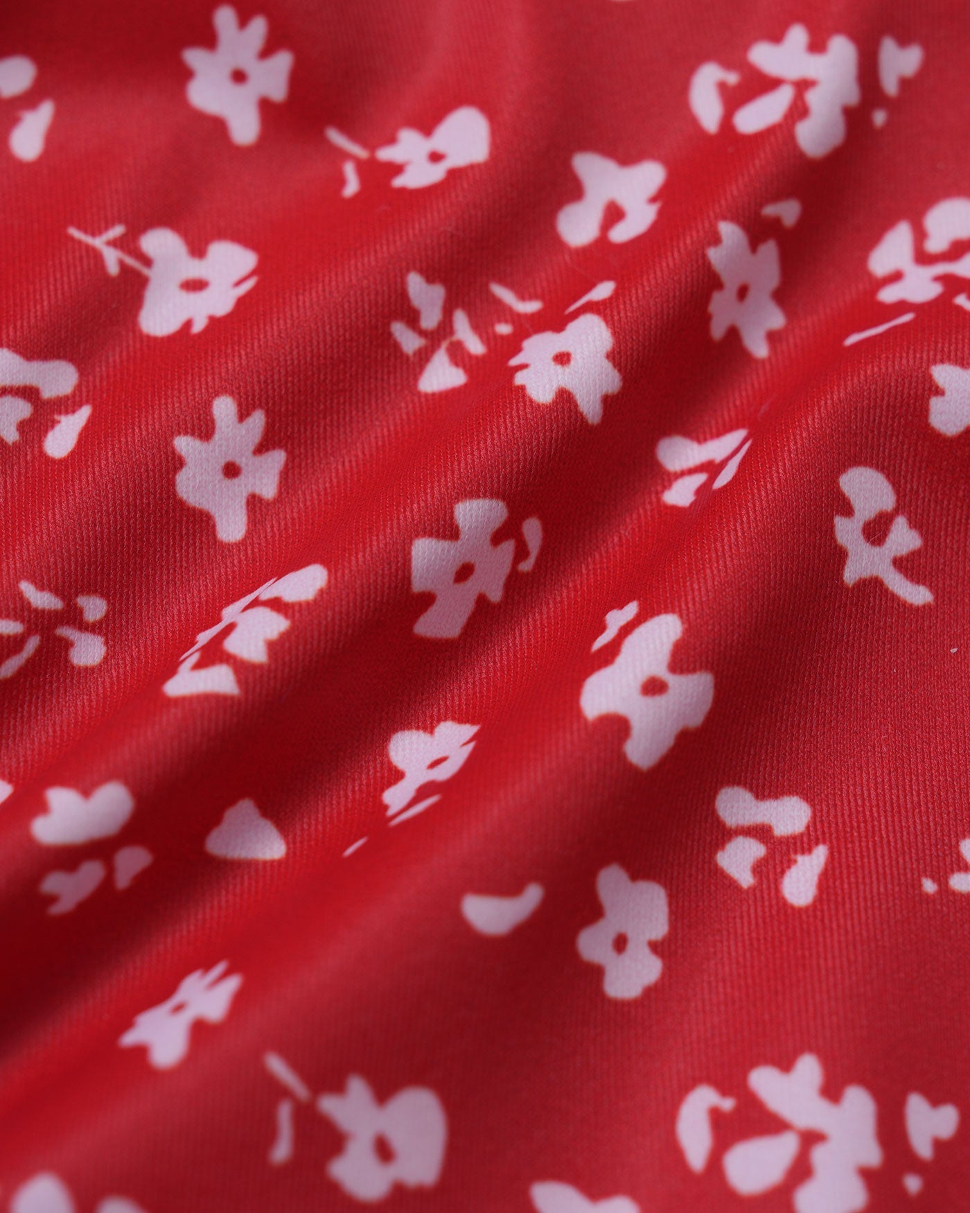 Conjunto de Bikini Triángulo con Cordón y Estampado Floral Rojo