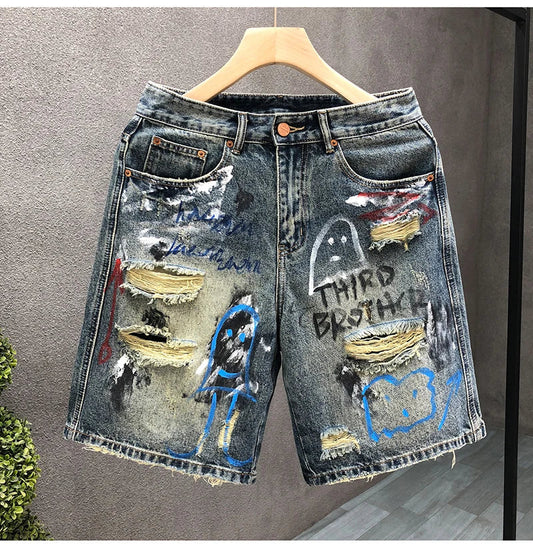 Rebel Ripped Denim Shorts