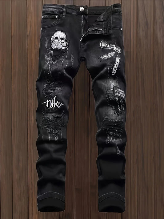 Men's skull jeans