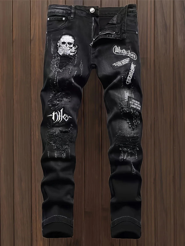 Men's skull jeans