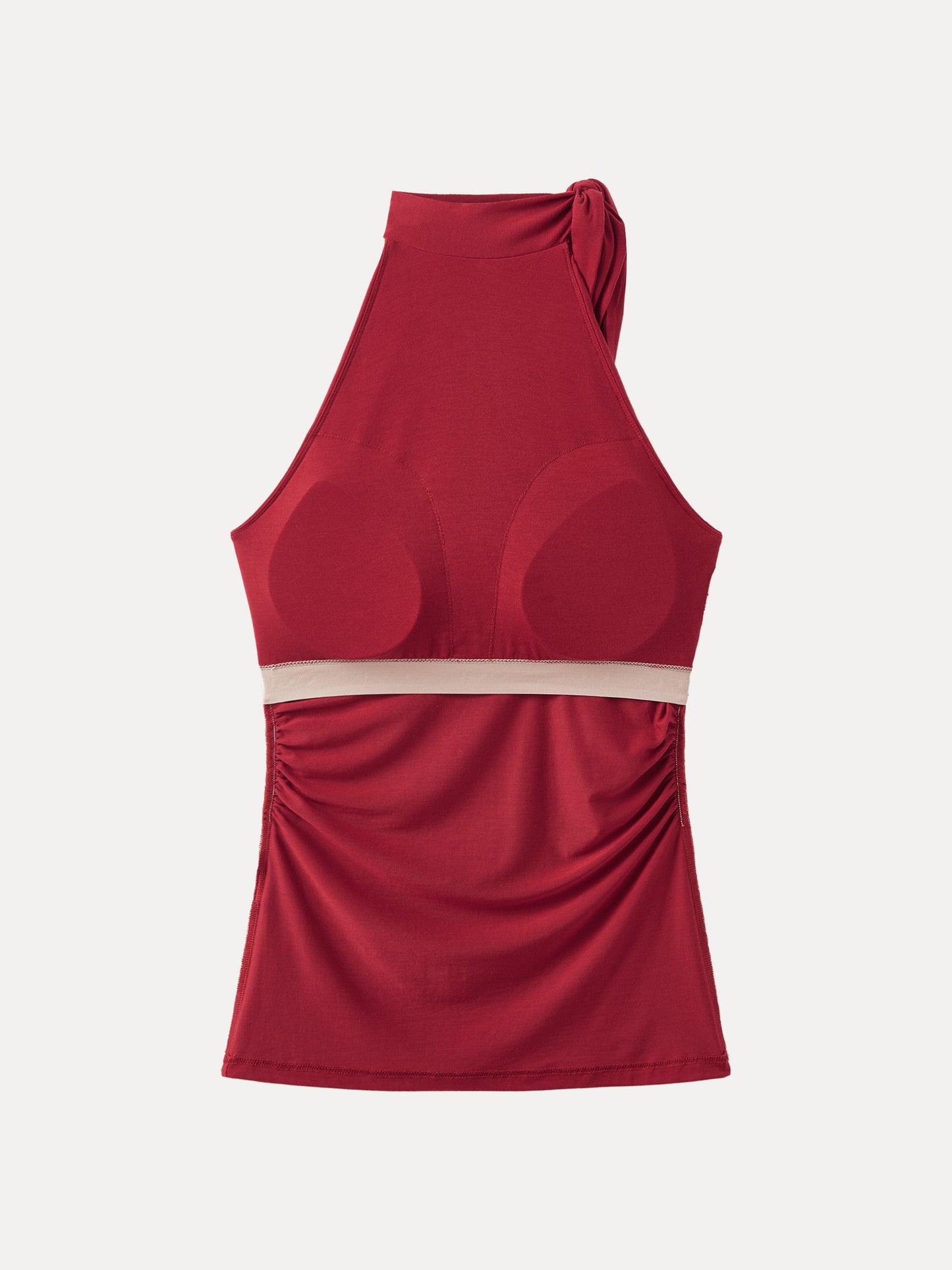 Top tipo sujetador ligero con cuello alto y lazada