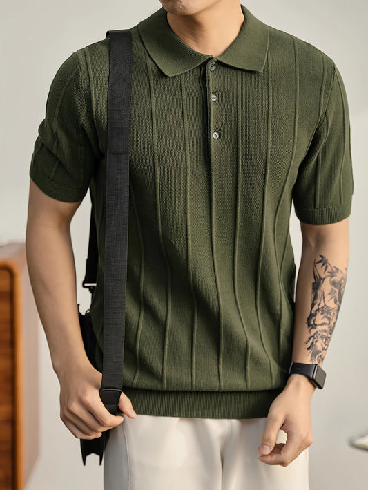 Juan Textured Knit Polo Shirt