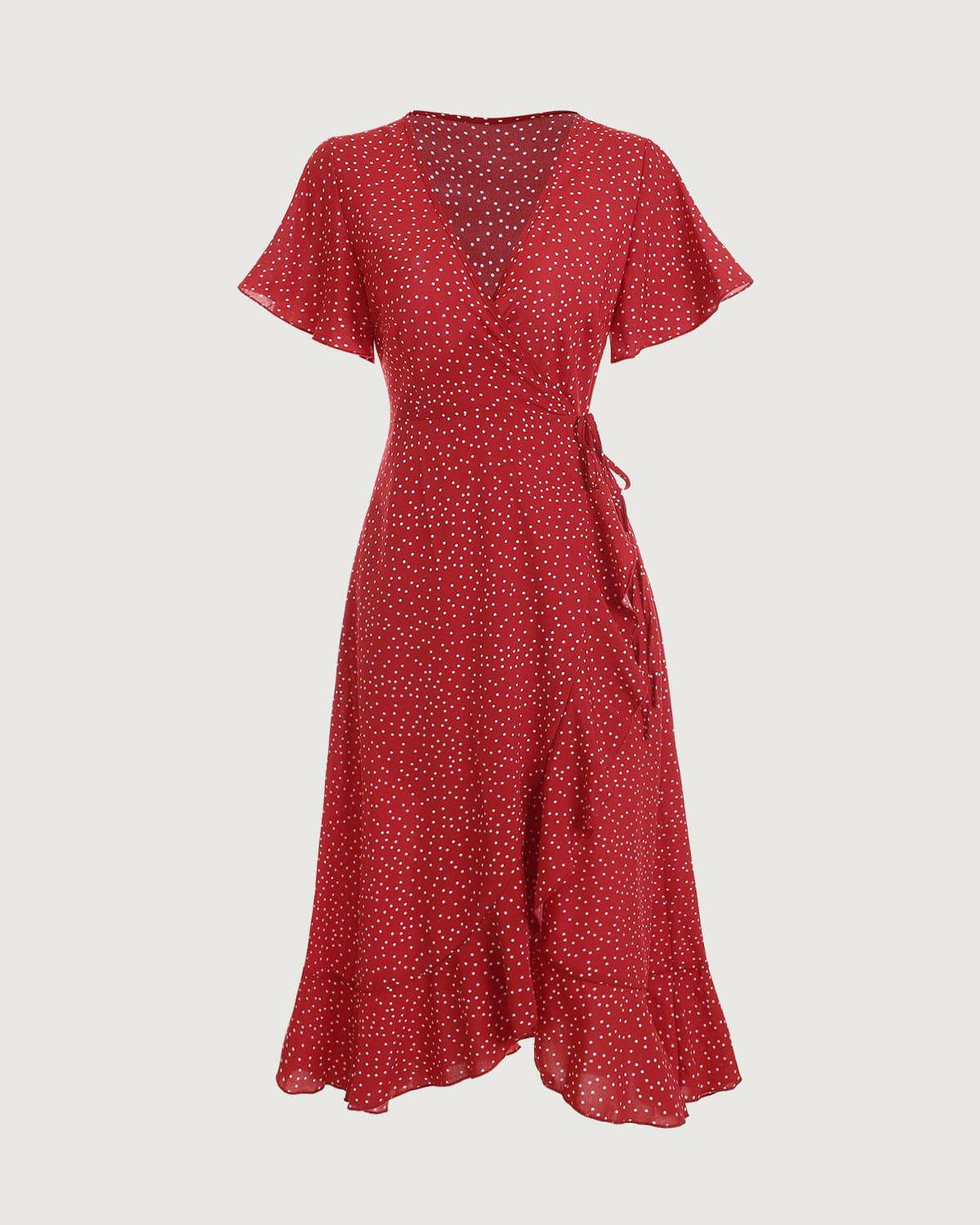 El vestido cruzado con volantes y lunares