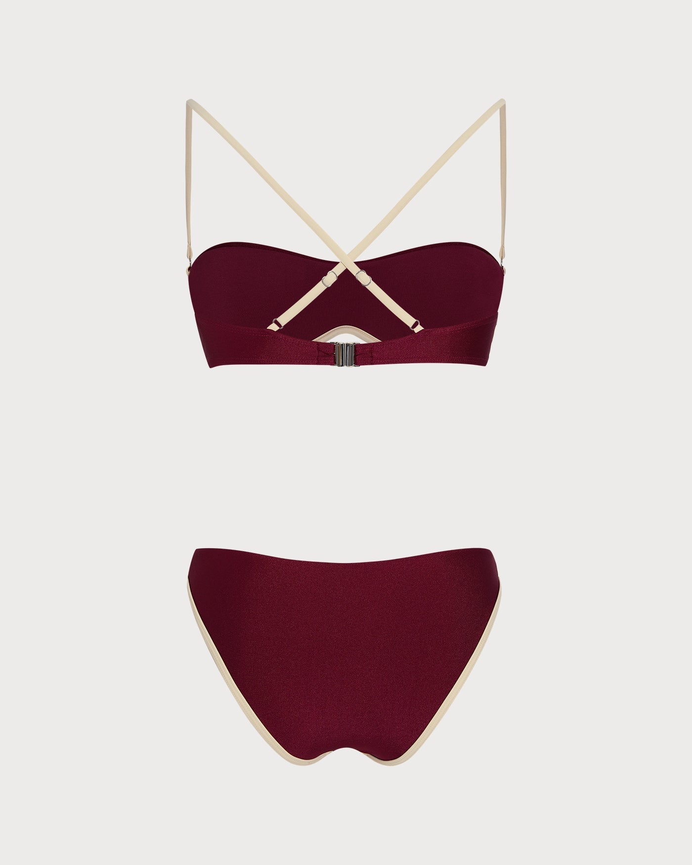 Conjunto de Bikini con Aros en Contraste Rojo X