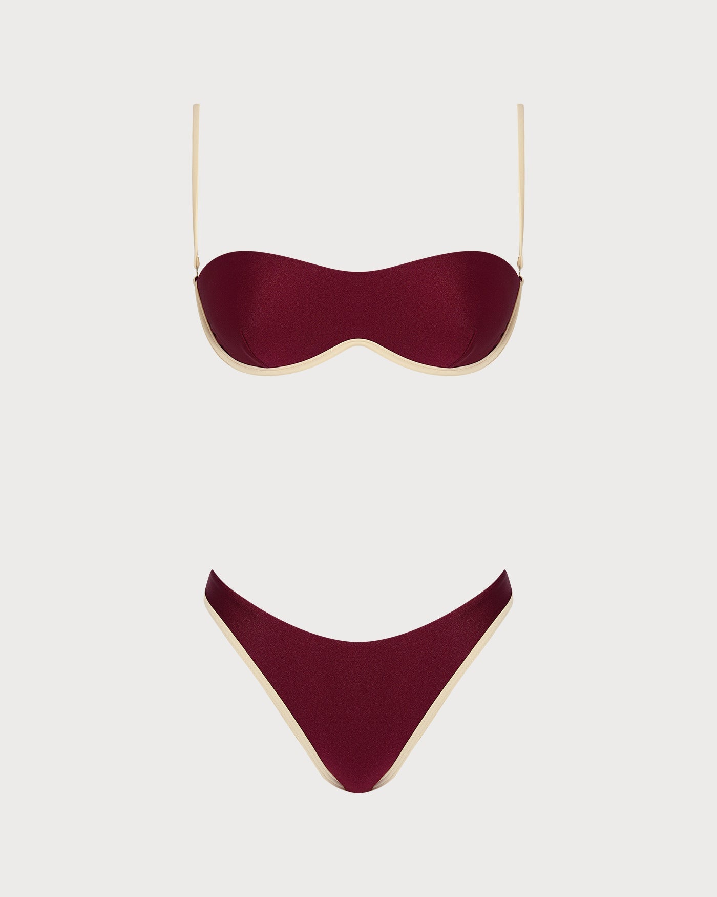Conjunto de Bikini con Aros en Contraste Rojo X