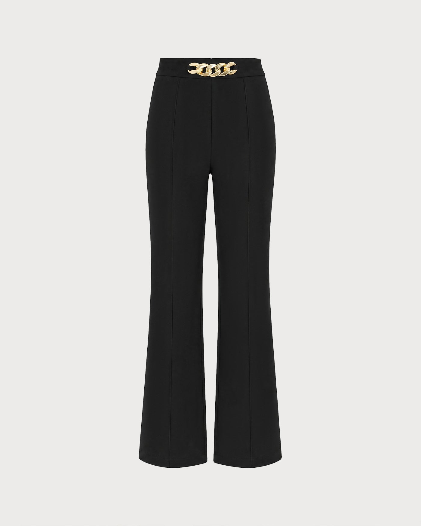 Pantalones Rectos con Bolsillos y Botón Negro